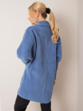 Grey-blue alpaca transitional coat
