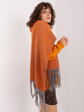 Gray-Orange Geometric Scarf