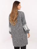 Grey cardigan with pockets and puff sleeves
