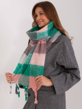 Green Scarf with Fringes