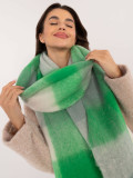 Elegant Green Scarf with Checkered Pattern