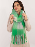 Elegant Green Scarf with Checkered Pattern