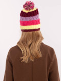 Stylish Beanie with Stripes and Pom-Pom