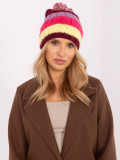 Stylish Beanie with Stripes and Pom-Pom