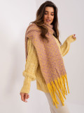 Yellow-Pink Scarf with Fringes