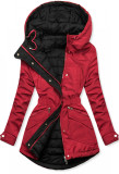 Reversible drawstring jacket in red/black