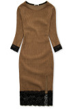 Brown dress with lace