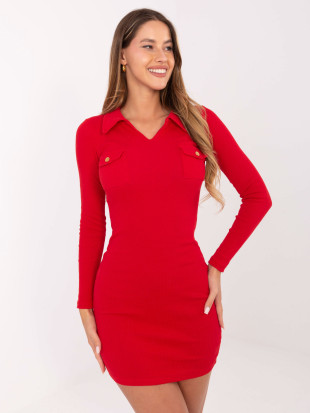 Red Mini Dress with Long Sleeves