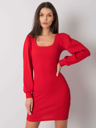 RUE PARIS Red Long Sleeve Dress