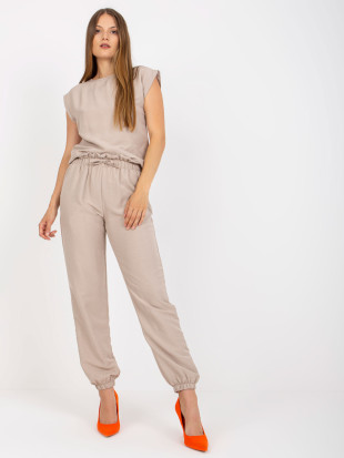 Beige Casual Set with Pockets RUE PARIS