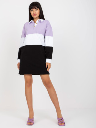 Purple Simple Dress with Collar RUE PARIS