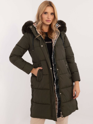 Women's Khaki Winter Jacket with Hood