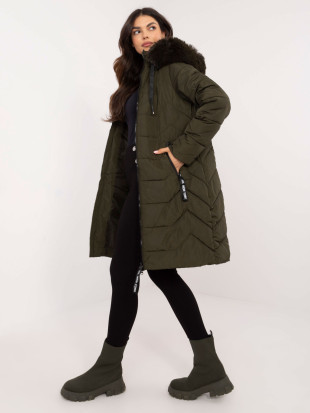 Women's Khaki Winter Jacket with Hood