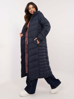 Women's Quilted Coat in Navy Blue
