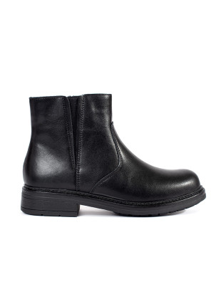 Black Leather Ankle Boots Sergio Leone