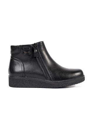 Black Leather Comfortable Insulated Ankle Boots Sergio Leone