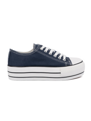 Women's Navy Platform Sneakers