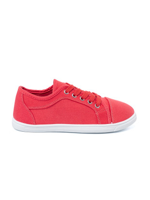 Red Lace-Up Sneakers