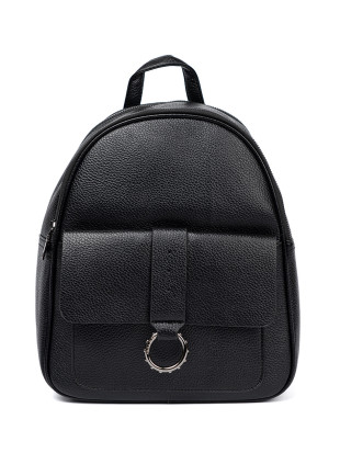 Black Women's Eco-Leather Backpack