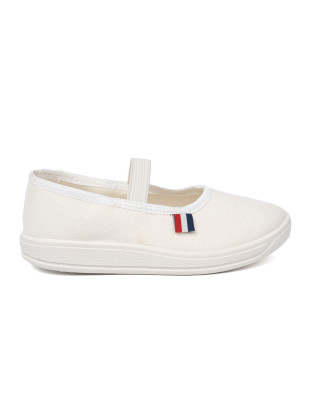 Lightweight White Shoes with Elastic Strap
