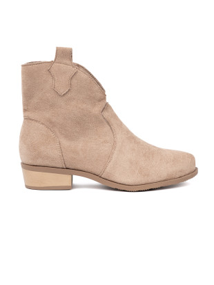 Beige Suede Ankle Boots