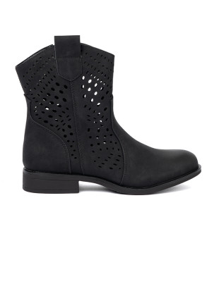 Lace-Up Black Ankle Boots