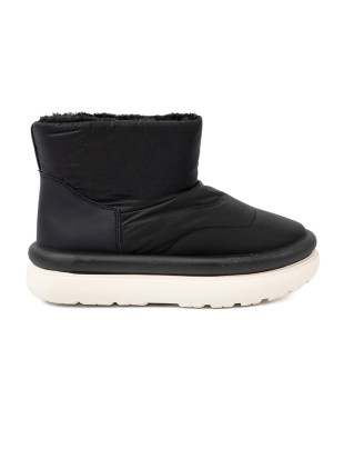 Waterproof Black Snow Boots with Fur Lining