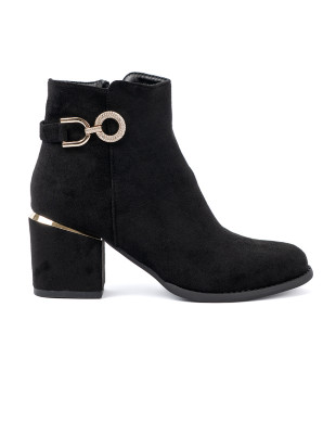 Black Ankle Boots with Elegant Buckle