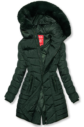 Dark green quilted jacket for autumn/winter