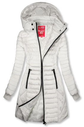 White mid season quilted jacket