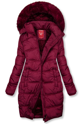 Burgundy winter jacket in quilted design