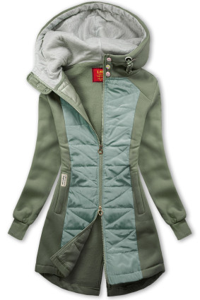 Olive green elongated hoodie