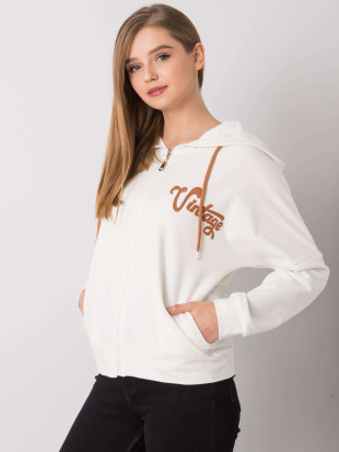 Ecru Zip-Up Hoodie