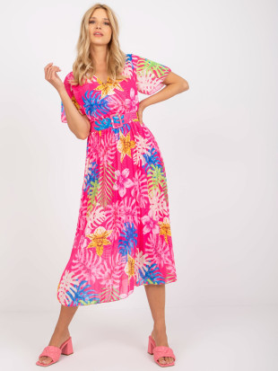 Elegant Midi Dress in Dark Pink