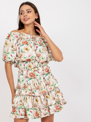 White-Red Floral Set