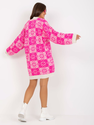 White-Pink Women's Cardigan with Wool Blend RUE PARIS