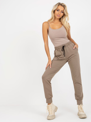 Beige Women's Sweatpants with Pockets