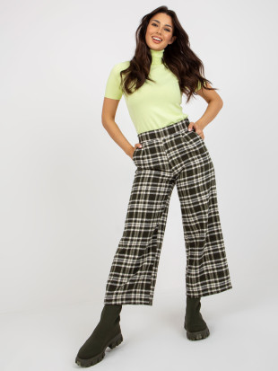 Khaki Wide Wool Culottes