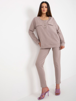 Beige Two-Piece Cotton Set