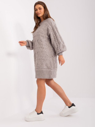 Gray Women's Knit Dress to the Knee