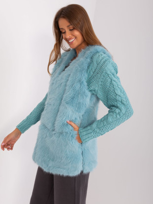 Mint Fur Vest with Lining