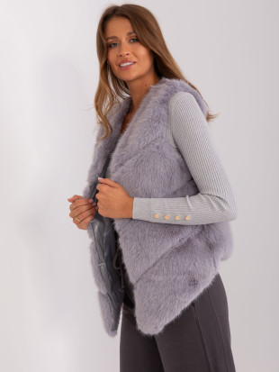 Gray Fur Vest with Lining