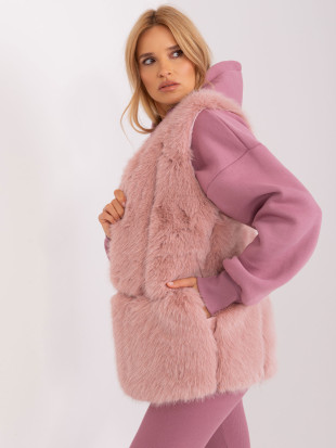 Light Pink Women's Fur Vest