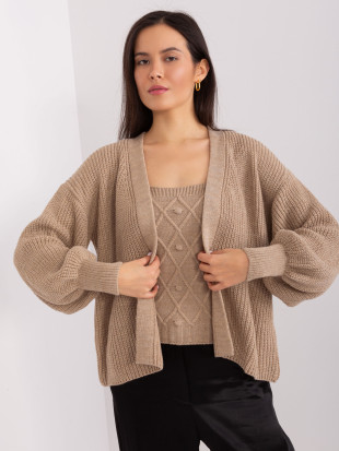 Beige Set with Short Cardigan