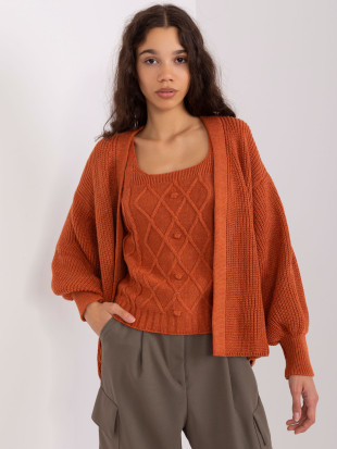 Dark Orange Set with Puff Sleeves