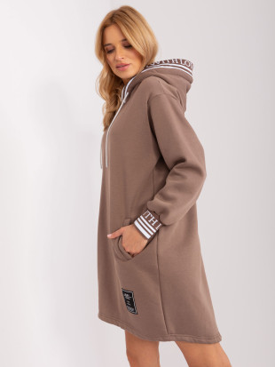 Brown Women's Sweat Dress with Lining