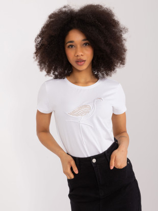 White Blouse with Application and Sequins