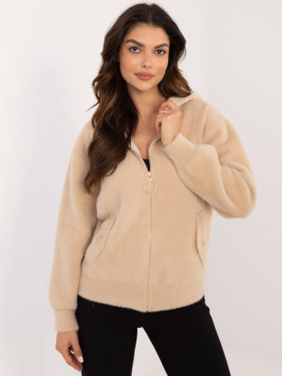 Beige Winter Jacket with Hood