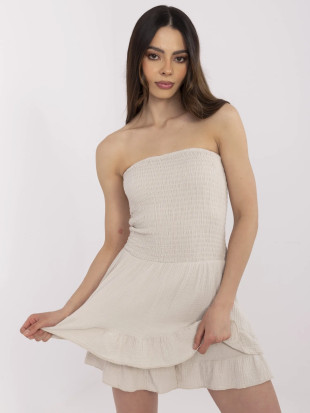 Beige Ruffled Jumpsuit