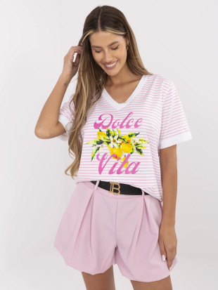 Stylish Pink Blouse with V-Neck